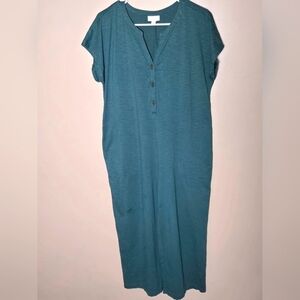 J. Jill 100% Cotton Oversize Wide Leg Coastal Chic Minimalist Jumpsuit, Small